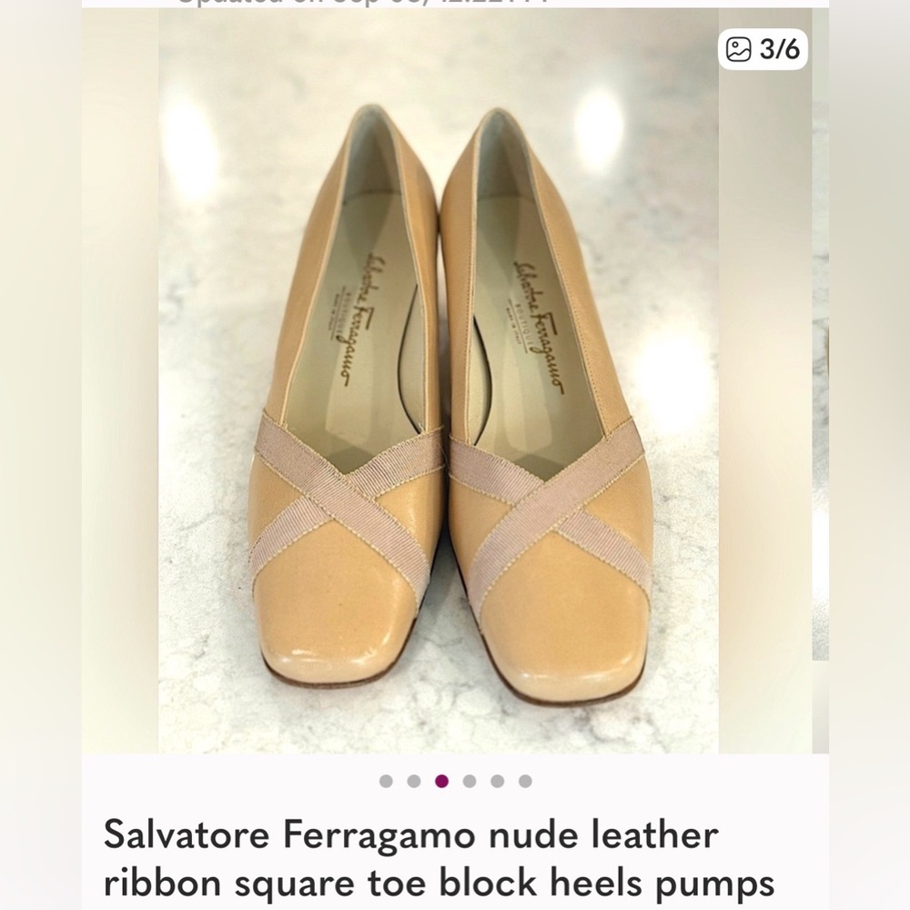 Salvatore Ferragamo Beige Leather Heels